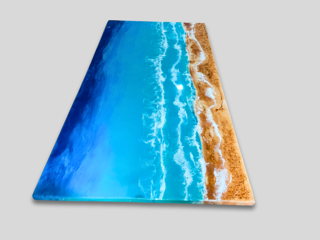 Handmade Epoxy Resin Ocean Beach Coffee Table Custom Order 